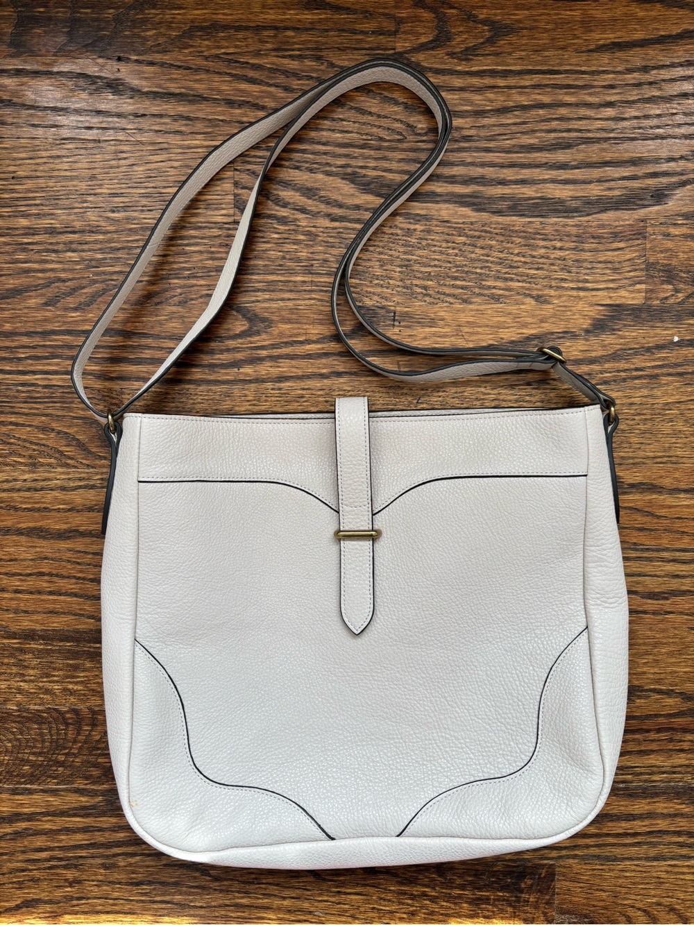 Tecovas Sierra Hobo Bag Antique White Crossbody Grained Cowhide Leather Satchel